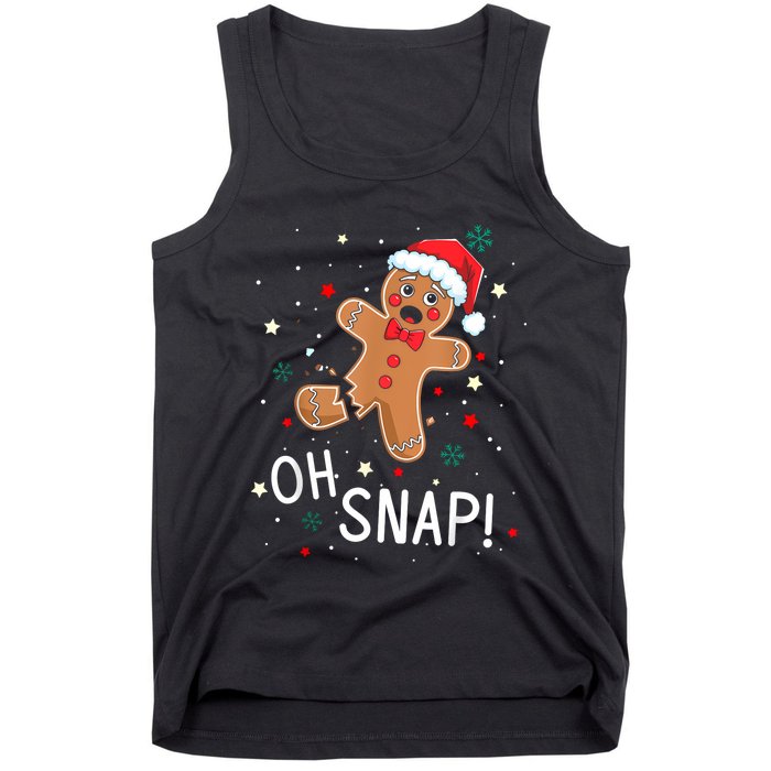 Oh Snap Gingerbread Man Cute Christmas Cookie Baking Team Tank Top