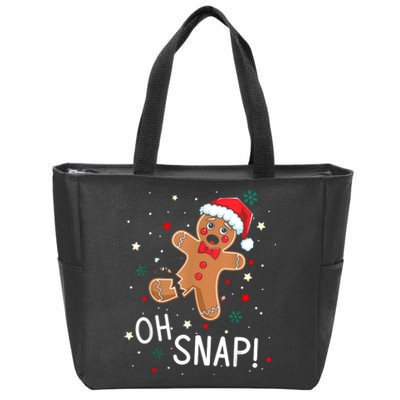 Oh Snap Gingerbread Man Cute Christmas Cookie Baking Team Zip Tote Bag