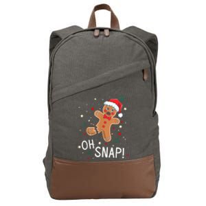 Oh Snap Gingerbread Man Cute Christmas Cookie Baking Team Cotton Canvas Backpack