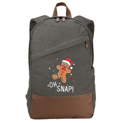 Oh Snap Gingerbread Man Cute Christmas Cookie Baking Team Cotton Canvas Backpack