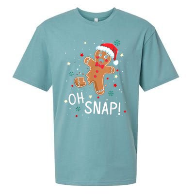 Oh Snap Gingerbread Man Cute Christmas Cookie Baking Team Sueded Cloud Jersey T-Shirt