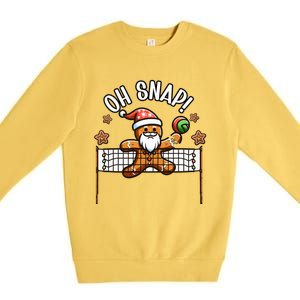 Oh Snap Gingerbreadman Christmas Volleyball Premium Crewneck Sweatshirt