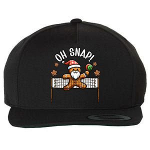 Oh Snap Gingerbreadman Christmas Volleyball Wool Snapback Cap