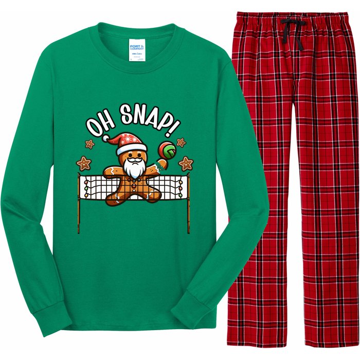 Oh Snap Gingerbreadman Christmas Volleyball Long Sleeve Pajama Set