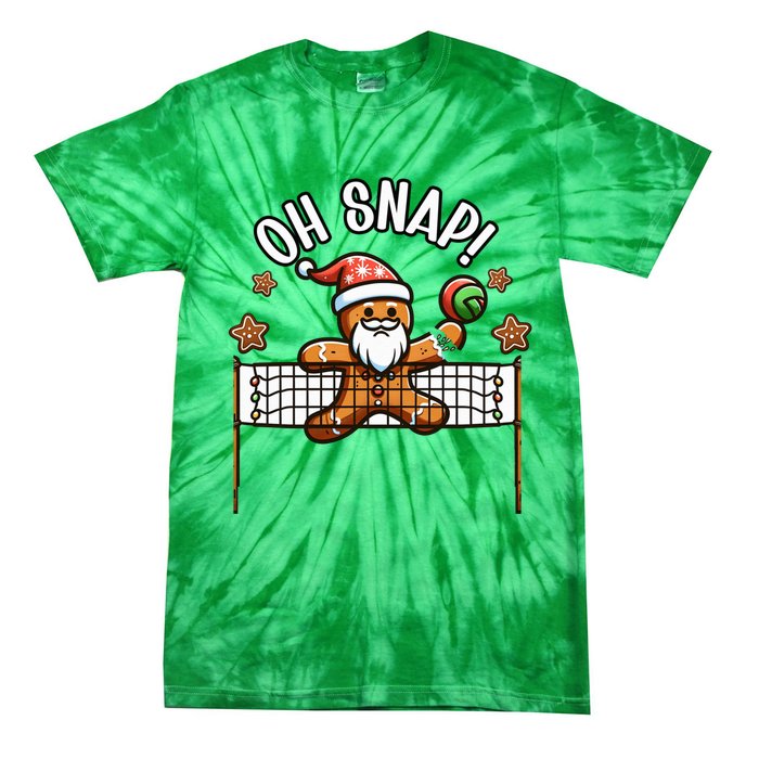 Oh Snap Gingerbreadman Christmas Volleyball Tie-Dye T-Shirt