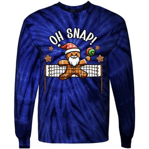 Oh Snap Gingerbreadman Christmas Volleyball Tie-Dye Long Sleeve Shirt