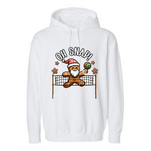 Oh Snap Gingerbreadman Christmas Volleyball Garment-Dyed Fleece Hoodie