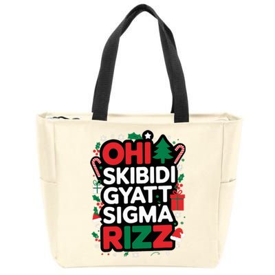 Ohio S.K.I.B.I.D.I Gyatt Sigma Rizz Gen Alpha Xmas Zip Tote Bag