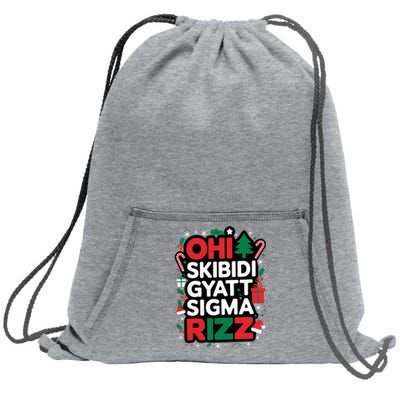 Ohio S.K.I.B.I.D.I Gyatt Sigma Rizz Gen Alpha Xmas Sweatshirt Cinch Pack Bag