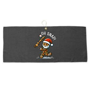 Oh Snap Gingerbreadman Christmas Baseball Large Microfiber Waffle Golf Towel