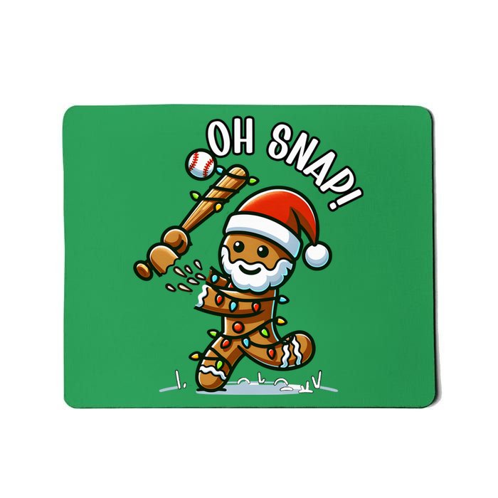 Oh Snap Gingerbreadman Christmas Baseball Mousepad