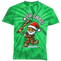 Oh Snap Gingerbreadman Christmas Baseball Kids Tie-Dye T-Shirt