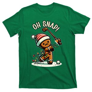 Oh Snap Gingerbreadman Golfer Golf Christmas Golfing T-Shirt