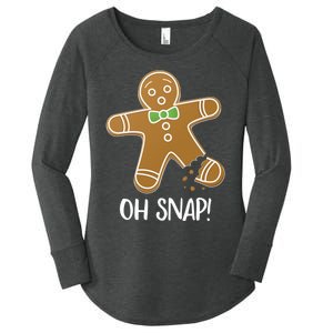 Oh Snap Gingerbread Man Cookie Broken Leg Funny Women's Perfect Tri Tunic Long Sleeve Shirt