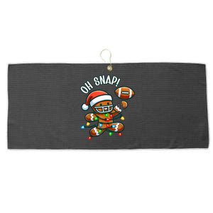 Oh Snap Gingerbreadman Christmas Football Large Microfiber Waffle Golf Towel