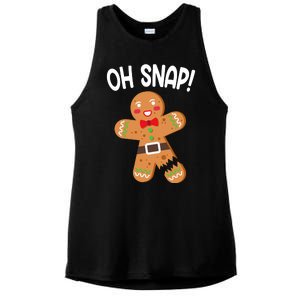 Oh Snap Gingerbread Funny Christmas Ladies PosiCharge Tri-Blend Wicking Tank