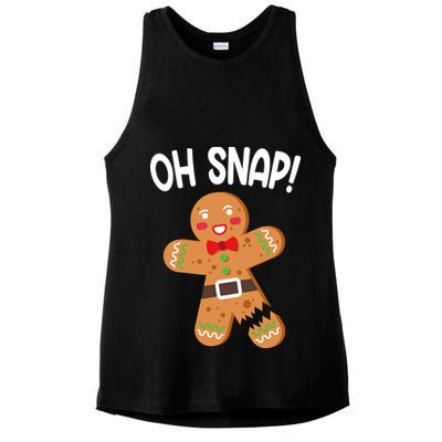 Oh Snap Gingerbread Funny Christmas Ladies PosiCharge Tri-Blend Wicking Tank