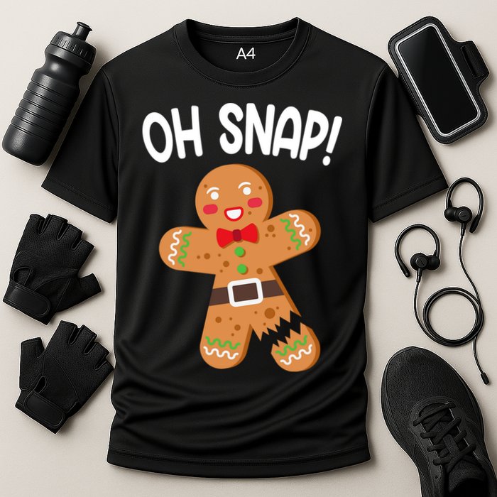 Oh Snap Gingerbread Funny Christmas Cooling Performance Crew T-Shirt