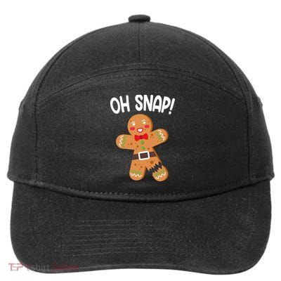 Oh Snap Gingerbread Funny Christmas 7-Panel Snapback Hat