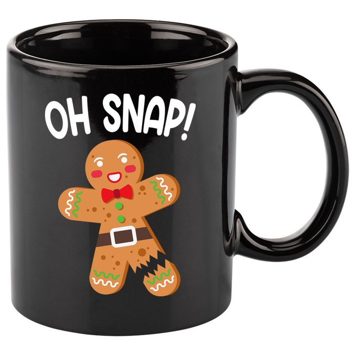 Oh Snap Gingerbread Funny Christmas 11oz C Handle Ceramic Mug