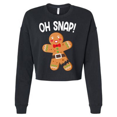 Oh Snap Gingerbread Funny Christmas Cropped Pullover Crew