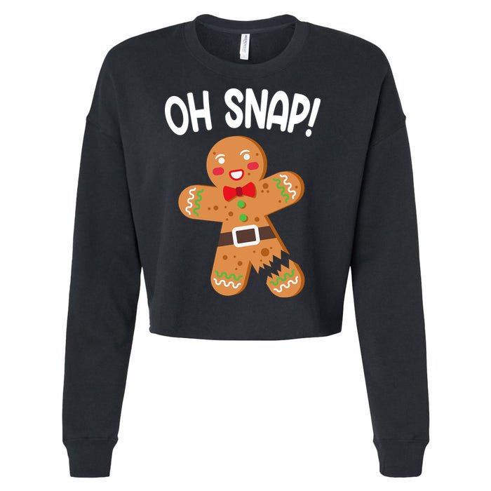 Oh Snap Gingerbread Funny Christmas Cropped Pullover Crew