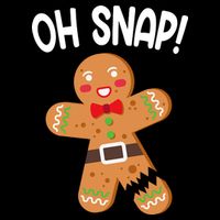 Oh Snap Gingerbread Funny Christmas Cropped Pullover Crew