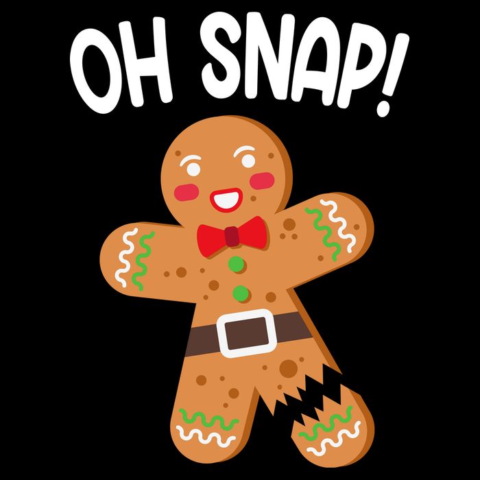 Oh Snap Gingerbread Funny Christmas Cropped Pullover Crew