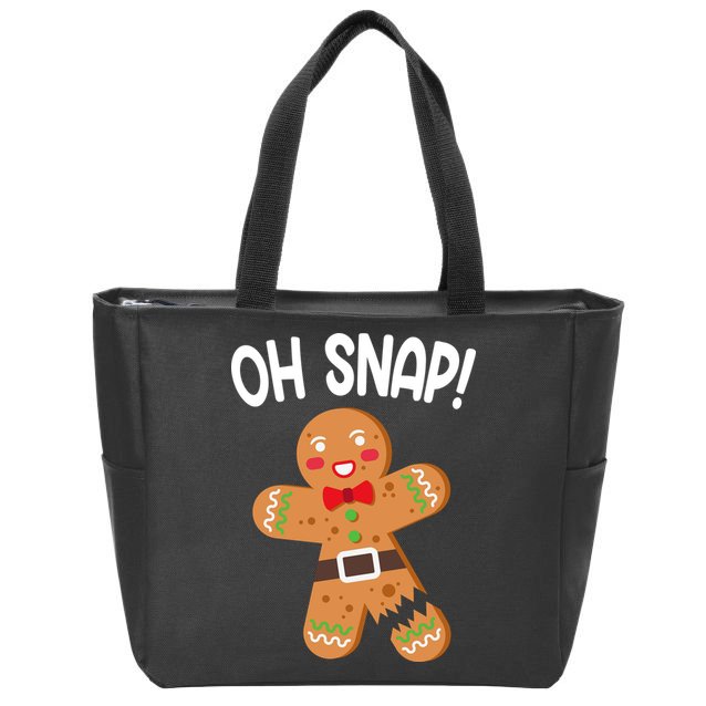 Oh Snap Gingerbread Funny Christmas Zip Tote Bag