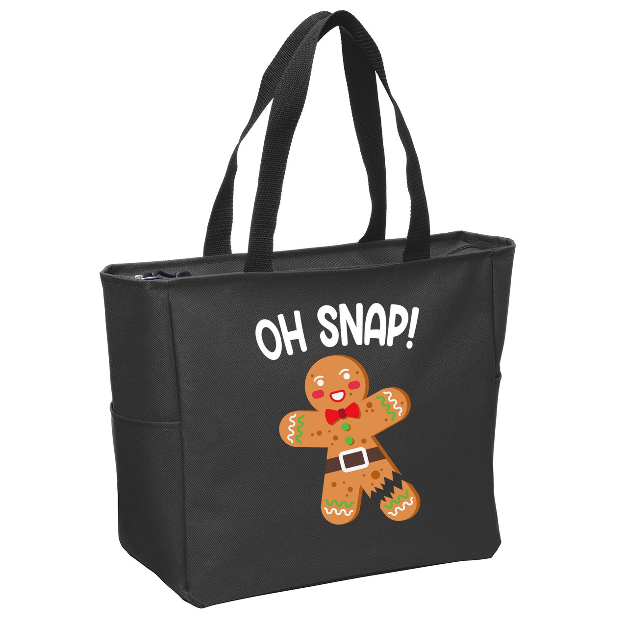 Oh Snap Gingerbread Funny Christmas Zip Tote Bag