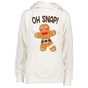 Oh Snap Gingerbread Funny Christmas Womens Funnel Neck Pullover Hood