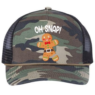 Oh Snap Gingerbread Funny Christmas Retro Rope Trucker Hat Cap