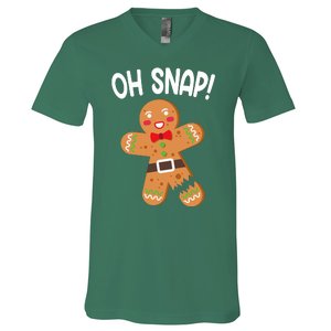 Oh Snap Gingerbread Funny Christmas V-Neck T-Shirt