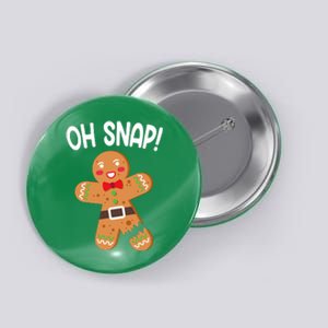 Oh Snap Gingerbread Funny Christmas Button