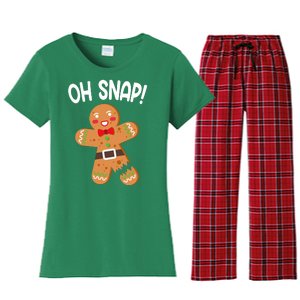 Oh Snap Gingerbread Funny Christmas Women's Flannel Pajama Set