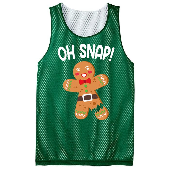 Oh Snap Gingerbread Funny Christmas Mesh Reversible Basketball Jersey Tank