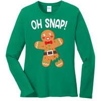 Oh Snap Gingerbread Funny Christmas Ladies Long Sleeve Shirt