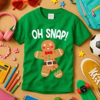 Oh Snap Gingerbread Funny Christmas Kids T-Shirt