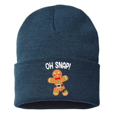 Oh Snap Gingerbread Funny Christmas Sustainable Knit Beanie