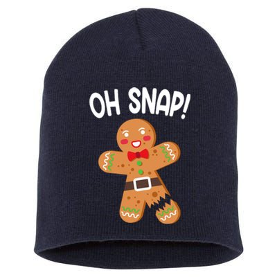 Oh Snap Gingerbread Funny Christmas Short Acrylic Beanie