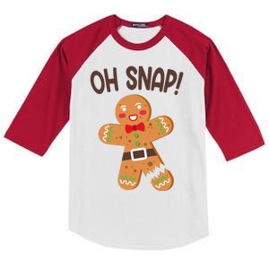 Oh Snap Gingerbread Funny Christmas Kids Colorblock Raglan Jersey