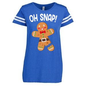 Oh Snap Gingerbread Funny Christmas Enza Ladies Jersey Football T-Shirt