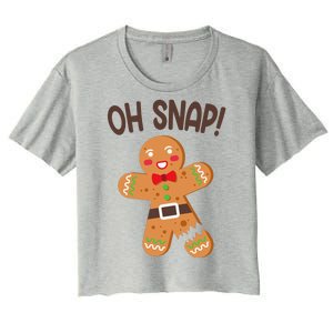 Oh Snap Gingerbread Funny Christmas Women's Crop Top Tee