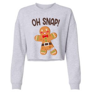 Oh Snap Gingerbread Funny Christmas Cropped Pullover Crew