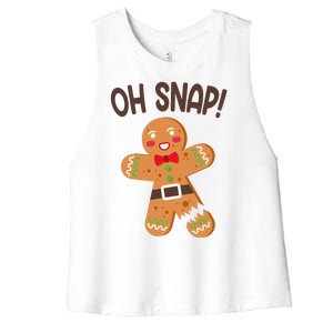 Oh Snap Gingerbread Funny Christmas Women's Racerback Cropped Tank