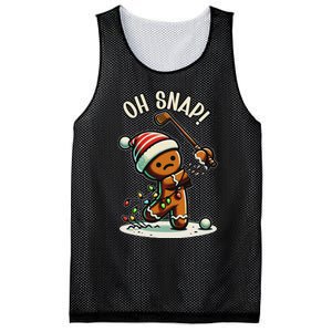 Oh Snap Gingerbreadman Golfer Golf Christmas Golfing Mesh Reversible Basketball Jersey Tank