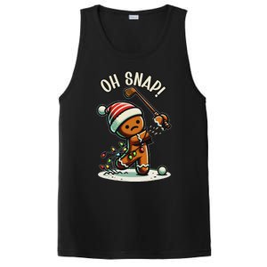 Oh Snap Gingerbreadman Golfer Golf Christmas Golfing PosiCharge Competitor Tank