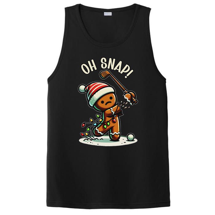 Oh Snap Gingerbreadman Golfer Golf Christmas Golfing PosiCharge Competitor Tank