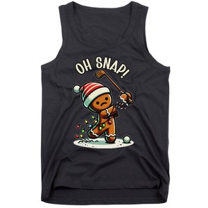 Oh Snap Gingerbreadman Golfer Golf Christmas Golfing Tank Top