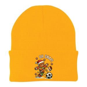 Oh Snap Gingerbreadman Christmas Soccer Knit Cap Winter Beanie